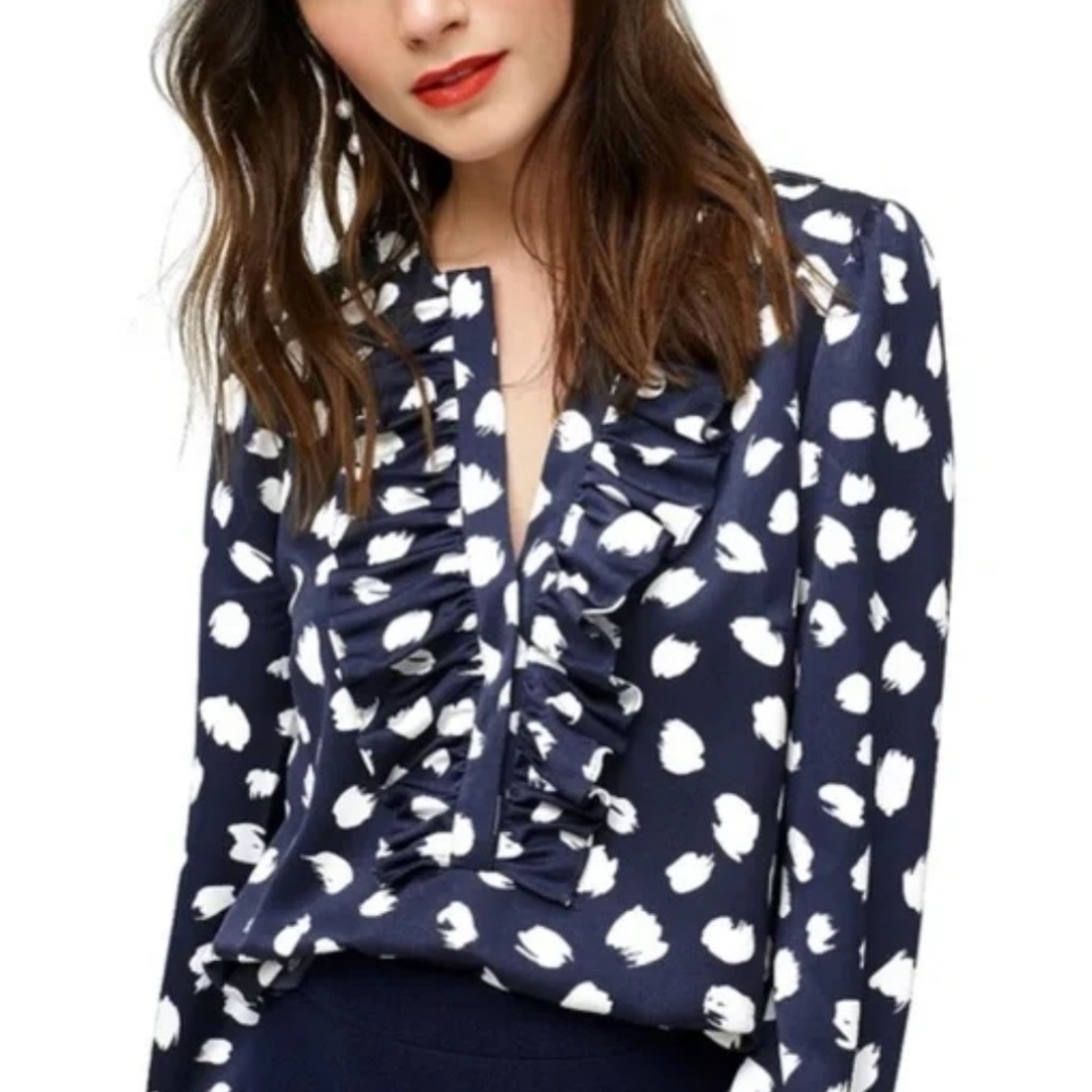 J. Crew Long Sleeve Ruffle Top